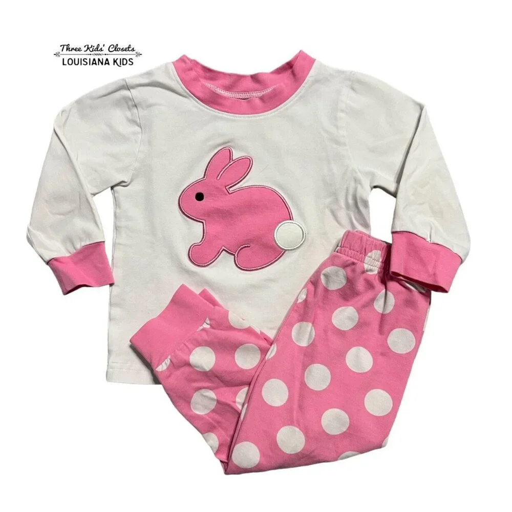 Smocked Auctions 12m Easter Bunny Appliqué Pajamas